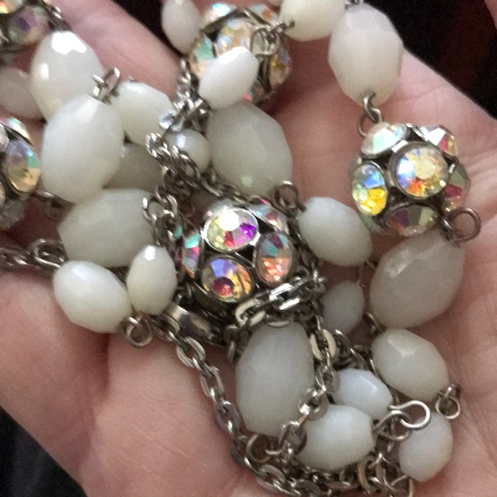 Elegant White Beaded Necklace